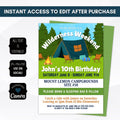 camping getaway party invitations